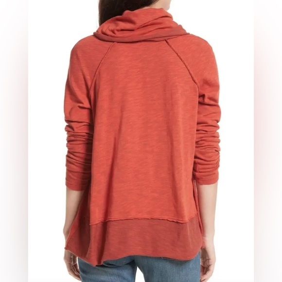 Free People Beach Cocoon Cowl Neck Pullover Rust XS - Picture 2 of 5